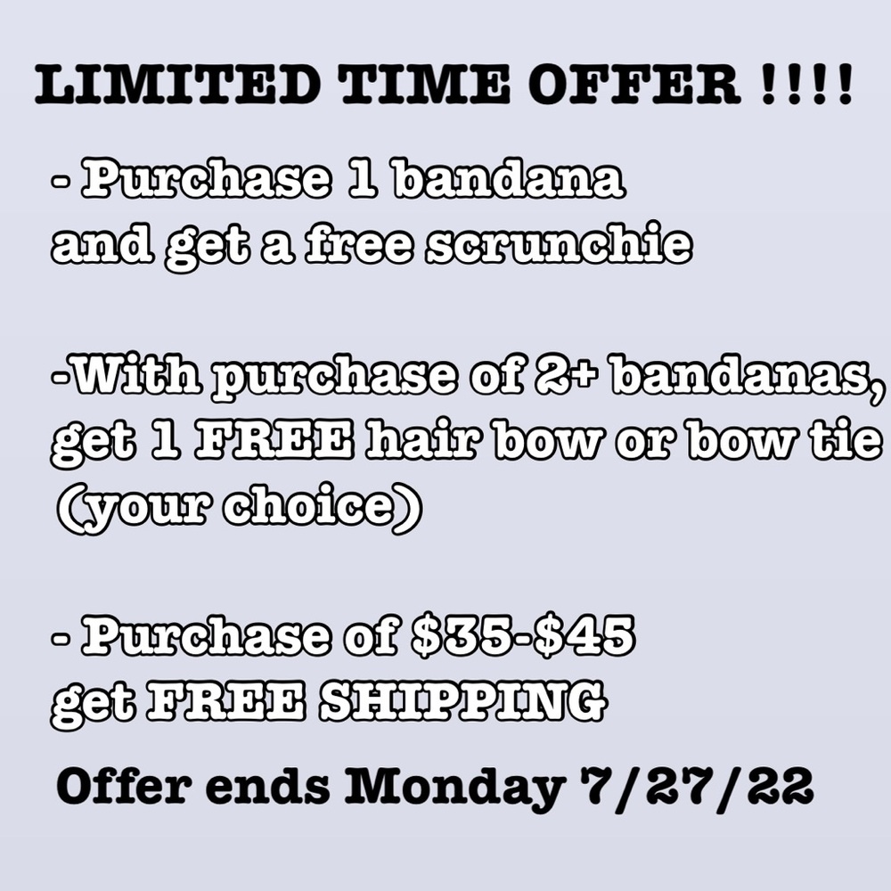 Limited time deals. ENDS MONDAY 7/27